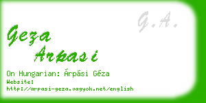 geza arpasi business card